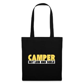 Camper with heart and soul - Tote Bag - black - Front