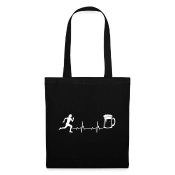 Heartbeat Beer and Running - (RU) - Tote Bag - black - Front