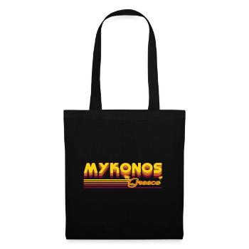 Mykonos: Design rétro ensoleillé - Sac en tissu - noir - Devant