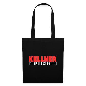 Kellner mit Leib und Seele - Stoffbeutel - Schwarz - Vorne