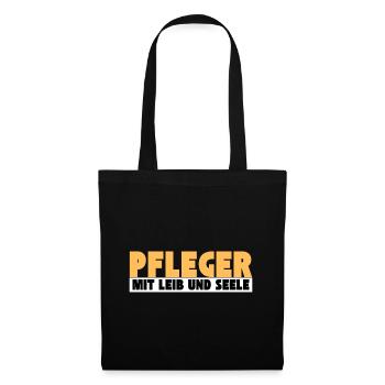 Pfleger mit Leib und Seele - Stoffbeutel - Schwarz - Vorne