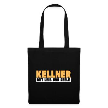 Kellner mit Leib und Seele - Stoffbeutel - Schwarz - Vorne