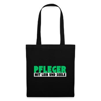 Pfleger mit Leib und Seele - Stoffbeutel - Schwarz - Vorne