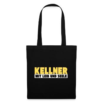 Kellner mit Leib und Seele - Stoffbeutel - Schwarz - Vorne