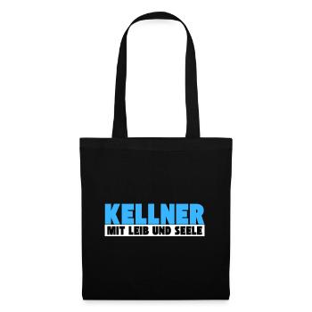 Kellner mit Leib und Seele - Stoffbeutel - Schwarz - Vorne
