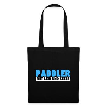 Paddler mit Leib und Seele - Stoffbeutel - Schwarz - Vorne