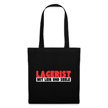 Lagerist mit Leib und Seele - Stoffbeutel - Schwarz - Vorne