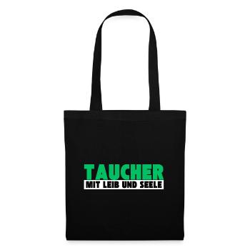 Taucher mit Leib und Seele - Stoffbeutel - Schwarz - Vorne