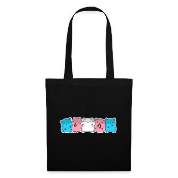 Trans Flagge Hamster Design für Trans Menschen - Stoffbeutel - Schwarz - Vorne