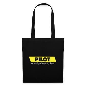 Pilot mit Leib und Seele - Stoffbeutel - Schwarz - Vorne