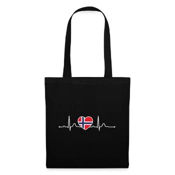 Norway Heartline Heartbeat Scandinavia Holidays - Tote Bag - black - Front