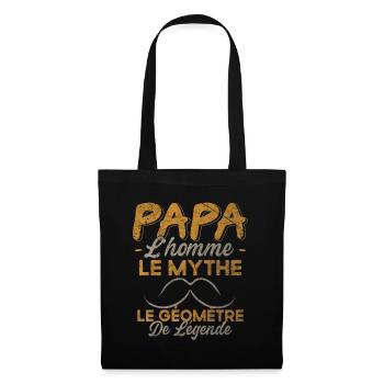 Papa Le Géomètre De Légende Cadeau Humour - Sac en tissu - noir - Devant