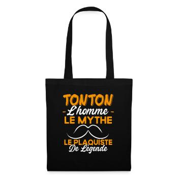 Tonton Le Plaquiste De Légende Cadeau Humour - Sac en tissu - noir - Devant