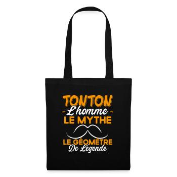 Tonton Le Géomètre De Légende Cadeau Humour - Sac en tissu - noir - Devant