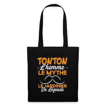 Tonton Le Jardinier De Légende Cadeau Jardinage - Sac en tissu - noir - Devant