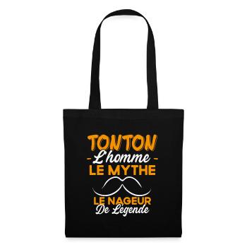Tonton Le Nageur De Légende Cadeau Natation Humour - Sac en tissu - noir - Devant