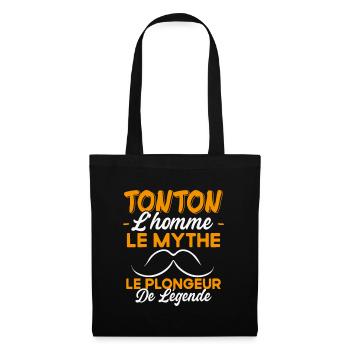 Tonton Plongeur De Légende Cadeau Plongée Humour - Sac en tissu - noir - Devant