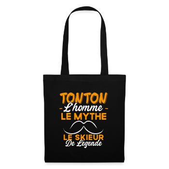 Tonton Le Skieur De Légende Cadeau Ski Humour - Sac en tissu - noir - Devant