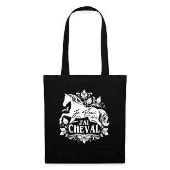 J'Peux Pas J'ai Cheval Humour Fille Équitation - Sac en tissu - noir - Devant