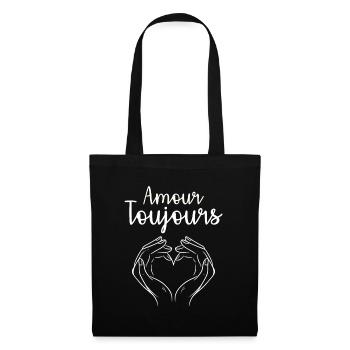Amour Toujours Coeur Cadeau Couple St Valentin - Sac en tissu - noir - Devant