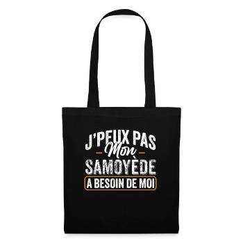 J'Peux Pas Mon Samoyède A Besoin De Moi - Sac en tissu - noir - Devant