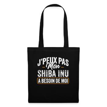 J'Peux Pas Mon Shiba Inu A Besoin De Moi - Sac en tissu - noir - Devant
