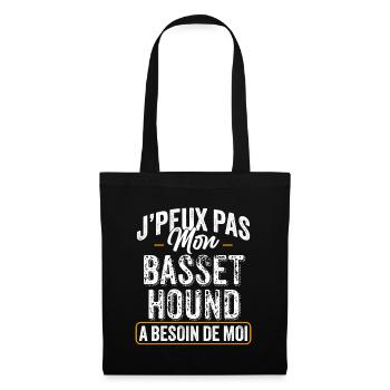 J'Peux Pas Mon Basset Hound A Besoin De Moi - Sac en tissu - noir - Devant