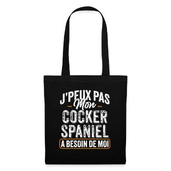 J'Peux Pas Mon Cocker Spaniel A Besoin De Moi - Sac en tissu - noir - Devant