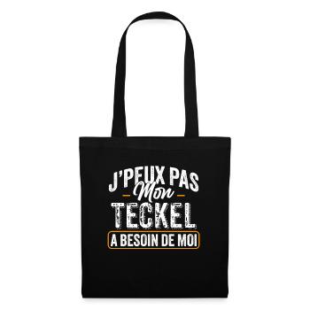 J'Peux Pas Mon Teckel A Besoin De Moi - Sac en tissu - noir - Devant