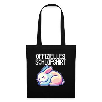 Hase Offizielles Schlafshirt - Für Müde - Stoffbeutel - Schwarz - Vorne