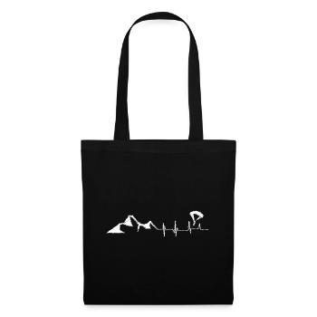 Battement de cœur - Montagne - Parapente - (9) - Sac en tissu - noir - Devant
