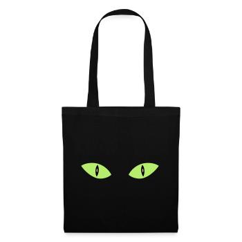 ★ Design colors changeable ★ Two cat eyes - Tote Bag - black - Front