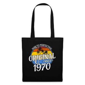 Original seit 1970 Geburtsjahr Geschenk - Stoffbeutel - Schwarz - Vorne