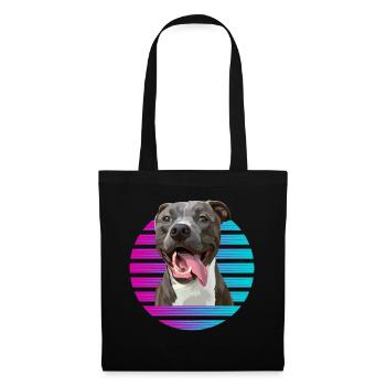Rétro Pitbull Pitbull Pitbull chien - Sac en tissu - noir - Devant