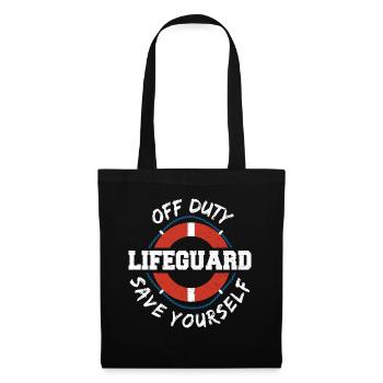 Off Duty Lifeguard Save Yourself - Angestellter - Stoffbeutel - Schwarz - Vorne