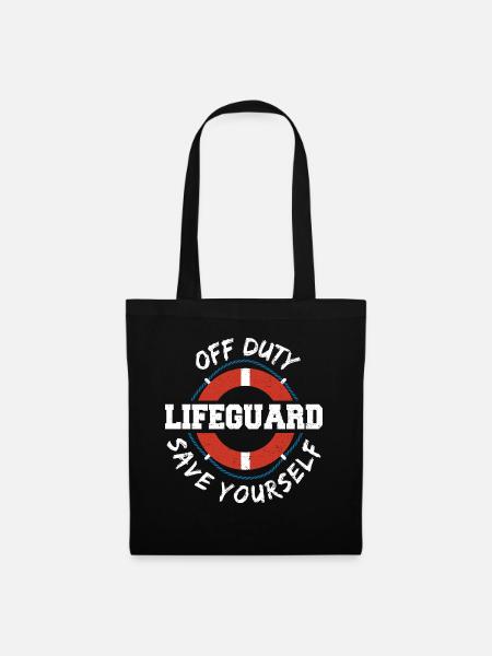 Off Duty Lifeguard Save Yourself - Angestellter - Stoffbeutel - Schwarz