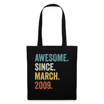 Awesome Since March 2009 13th Birthday - Tote Bag - black - Front