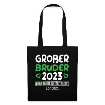 Großer Bruder 2023 Loading Herz - Stoffbeutel - Schwarz - Vorne