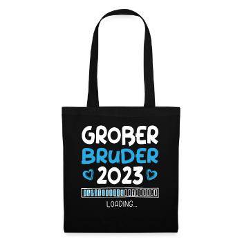 Großer Bruder 2023 Loading Herz - Stoffbeutel - Schwarz - Vorne