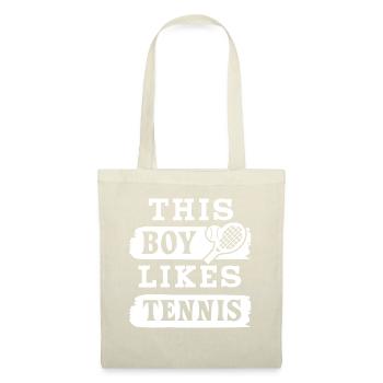 Un garçon aime le tennis, dicton ironique, sports - Sac en tissu - nature - Devant