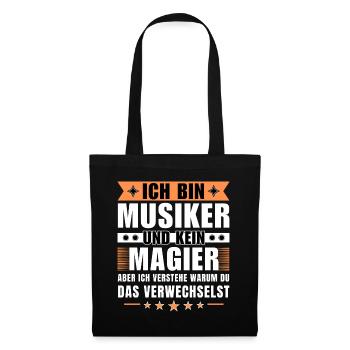 Ich bin Musiker und kein Magier - Stoffbeutel - Schwarz - Vorne