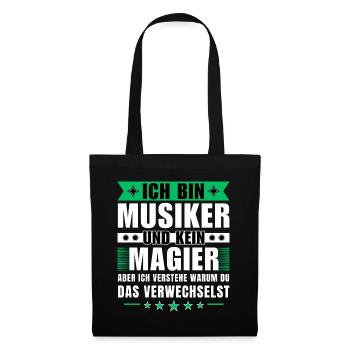 Ich bin Musiker und kein Magier - Stoffbeutel - Schwarz - Vorne
