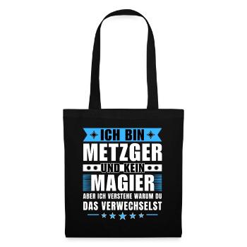Ich bin Metzger und kein Magier - Stoffbeutel - Schwarz - Vorne