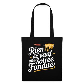 Rien ne vaut une soirée fondue - Sac en tissu - noir - Devant