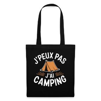J'peux pas, j'ai camping - Sac en tissu - noir - Devant