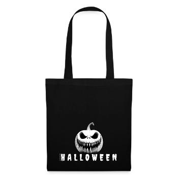 HAPPY HALLOWEEN MOTIV MIT HORROR KÜRBIS - Stoffbeutel - Schwarz - Vorne