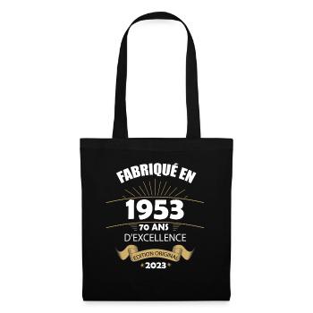 Fabriqué En 1953 Né En 1953 70 Ans Anniversaire - Sac en tissu - noir - Devant