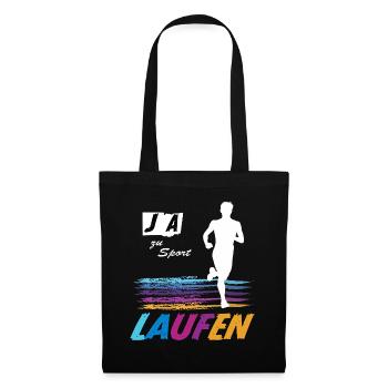 JA zu Laufen & Sport 🏃 Laufsport, Running, Joggen - Stoffbeutel - Schwarz - Vorne