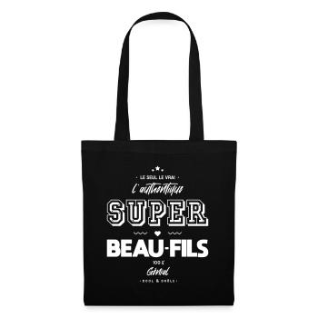 L authentique super beau fils génial - Sac en tissu - noir - Devant