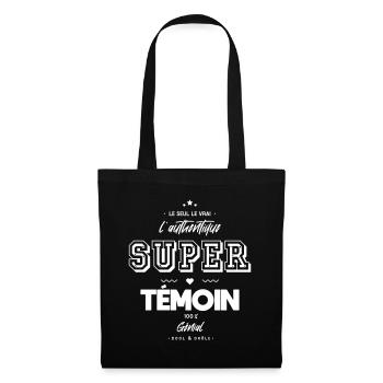 L authentique super témoin génial - Sac en tissu - noir - Devant